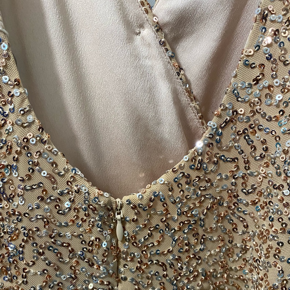 Johnathan Simkhai gold sequin wrap dress